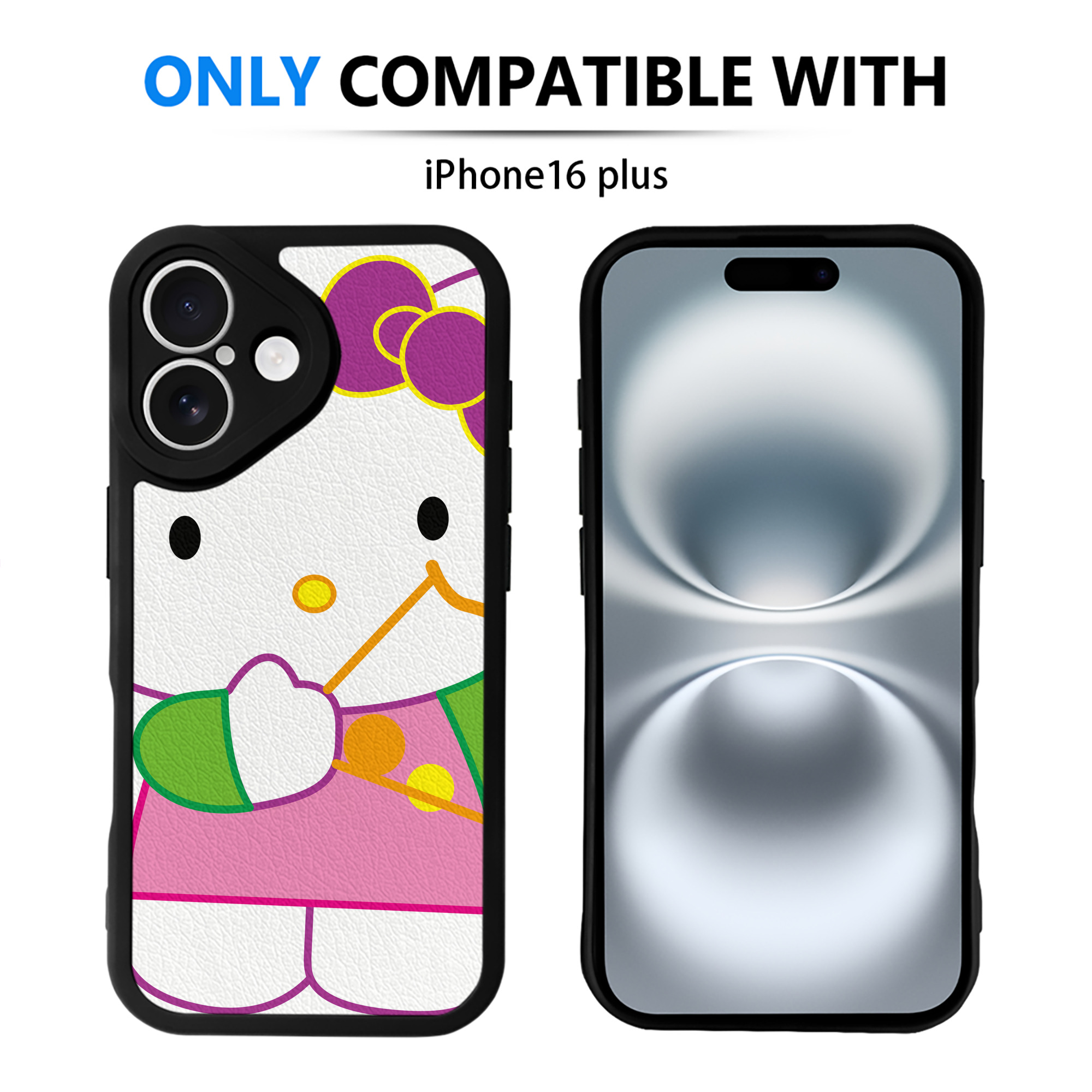 （画像用） Hello Kitty ハローキティ 【iPhone 16シリーズ対応】シリコンスマホケース（レザー調） 材質：シリコン